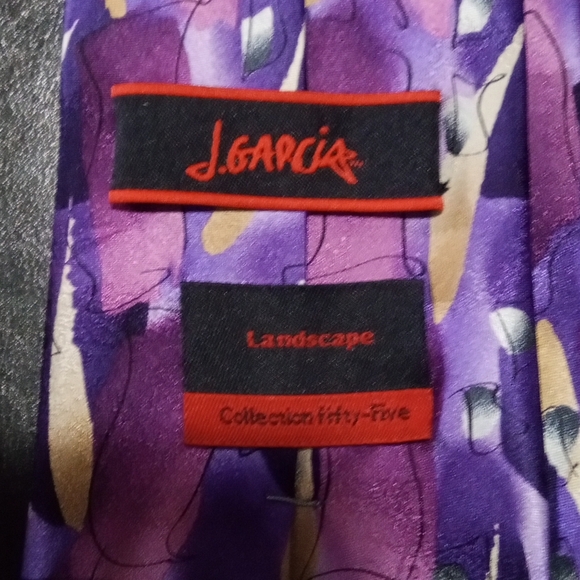 J. Garcia silk tie bundle.  1 orange, 1 green, 1 purple Preppy - Picture 6 of 7